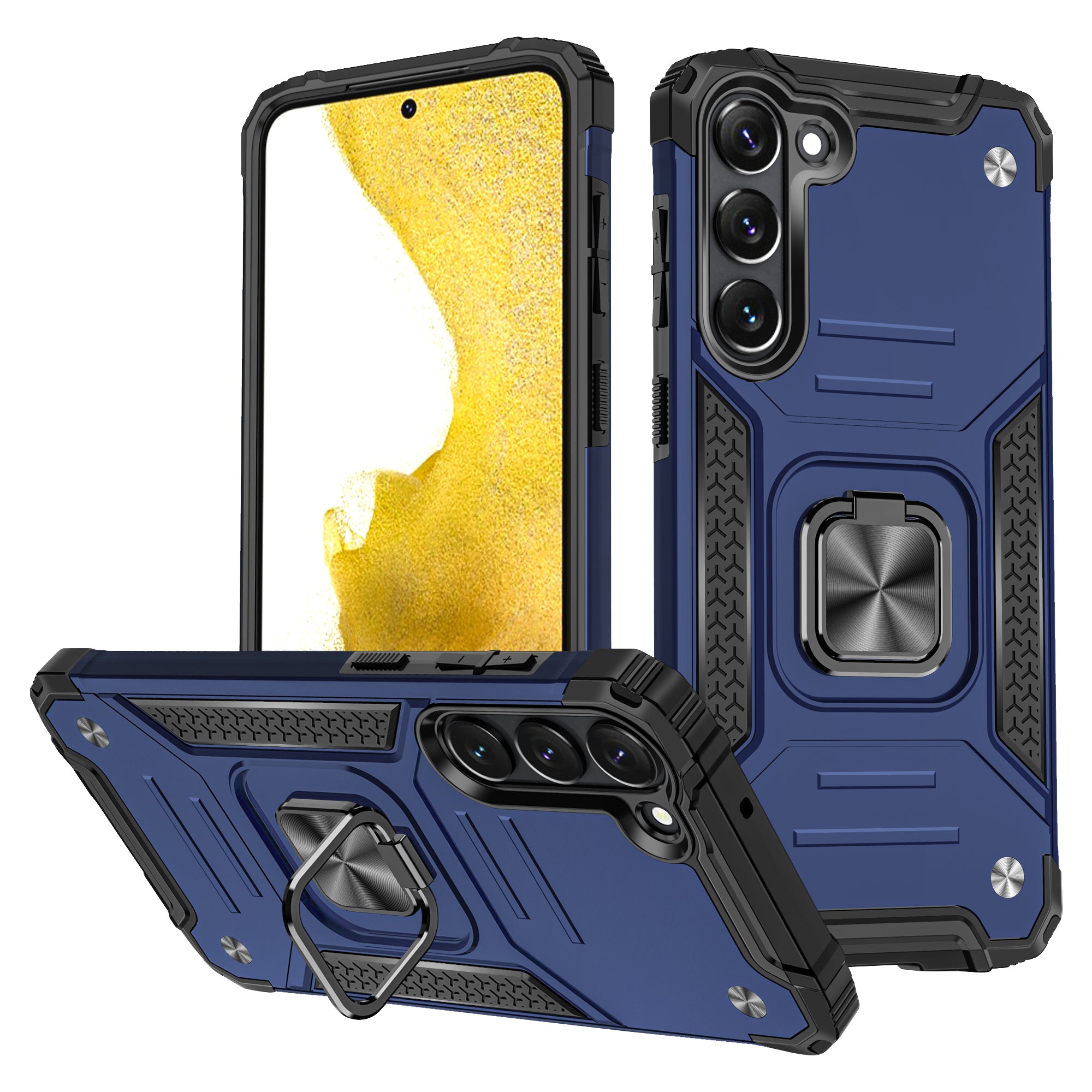 Ring Kickstand Phone Case for Samsung Galaxy S23 Car Mount Metal Sheet Phone Cover Ring Kickstand Phone Case for Samsung Galaxy S23 Car Mount Metal Sheet Phone Cover